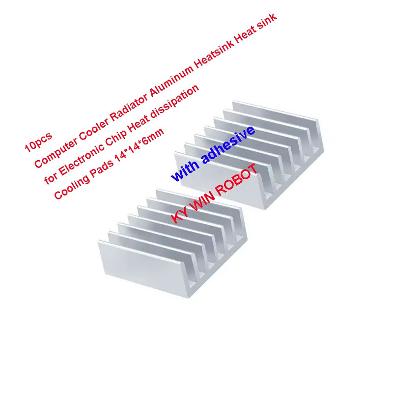 10Pcs Mini Adhesive Aluminum R - огляд і ціна Heatsink